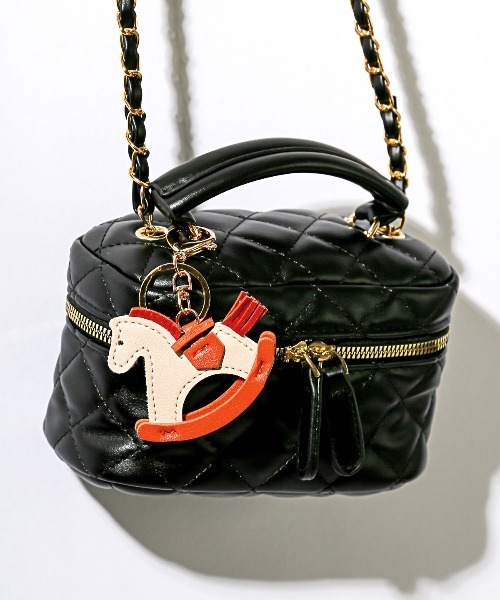 LUXSTYLE チャーム PUレザーチャーム木馬モチーフ レディース