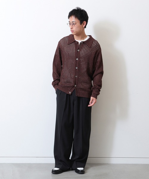 BEAMS ポロシャツ 5ゲージ メッシュ メンズ レディース