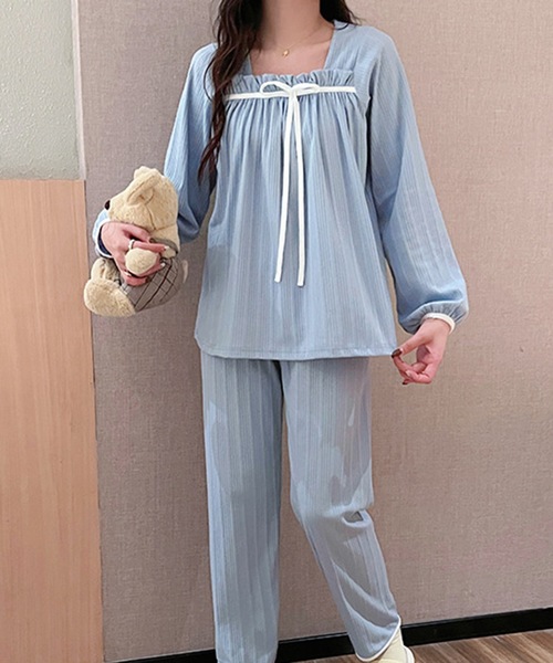 ルームウェア・パジャマ rosemary パジャマ ルームウェア フロントリボンルームウェア レディース