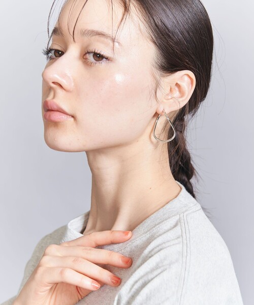 beauty&youth シルバー　フープピアス 楽天市場】【シルバー】ドロップフープピアス | CENE セネ せね