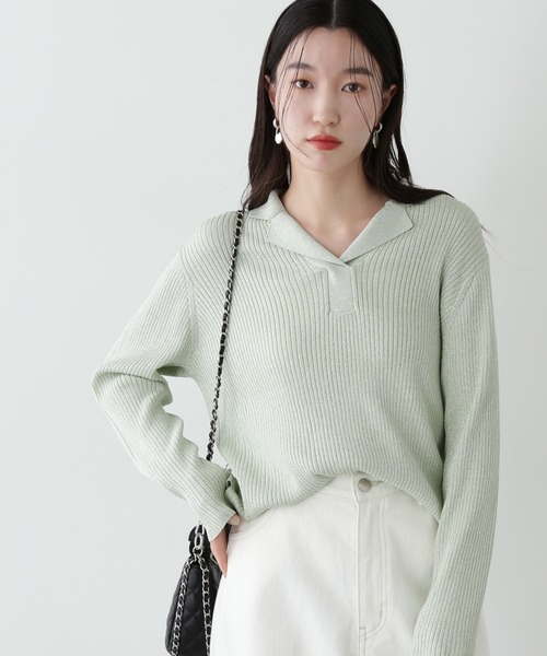 N.Natural Beauty Basic ニット セーター ラメリブカイキン