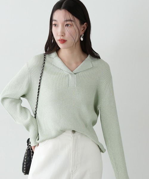 N.Natural Beauty Basic ニット セーター ラメリブカイキン