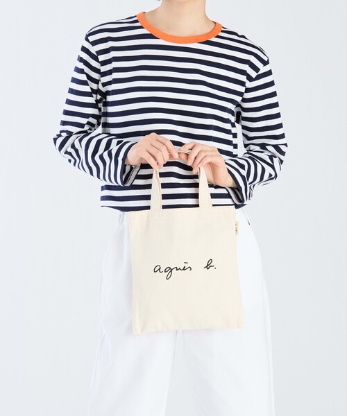 agnes b.（アニエスベー） ハンドバッグ WEBスペシャル ロゴ コットン