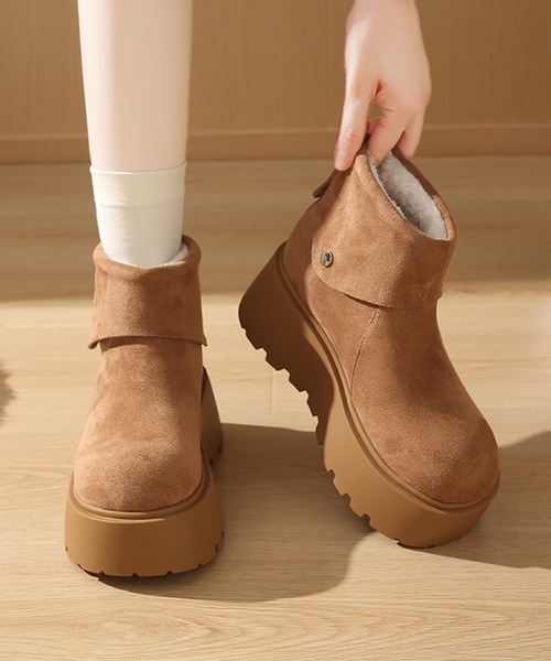 Lace Ladies（レースレディース） ブーツ スエード調 厚底 ボタン付き