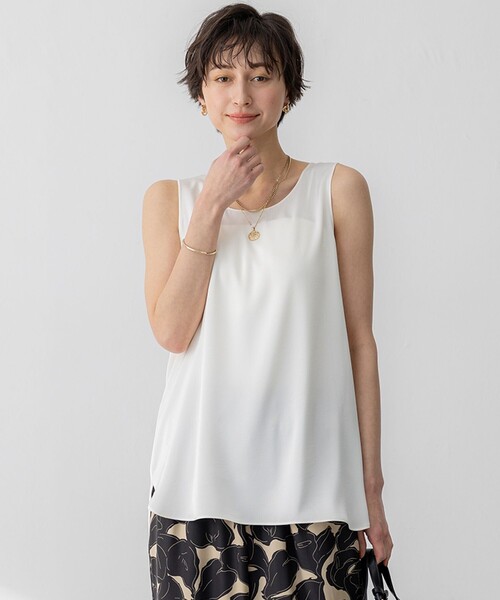 タンクトップ ノースリーブ 「杏さん着用/Oggi5月号掲載」ミスティサテン タンクトップ レディース