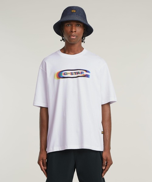 G-Star Raw Old Skool Logo T-Shirt Uomo - Maglietta In Jersey Nero, Vestibilità Rilassata, Maniche Arrotolate - 5
