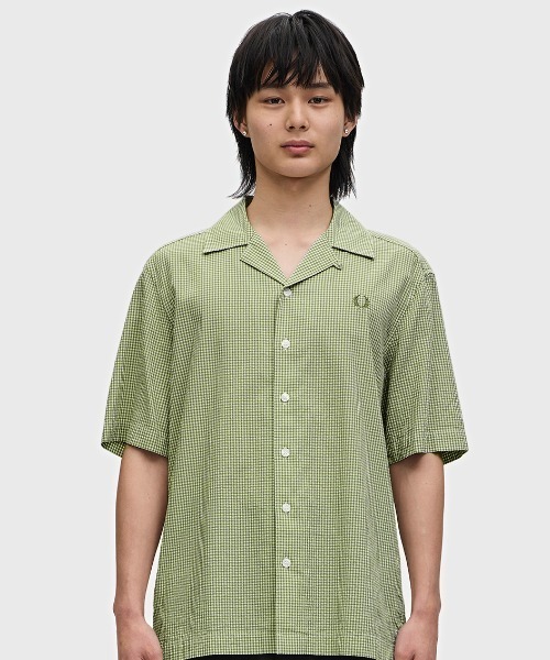 FRED PERRY Seersucker Shirt／シアサッカーシャツ Textured Seersucker Shirt／テクスチャーシアサッカーシャツ