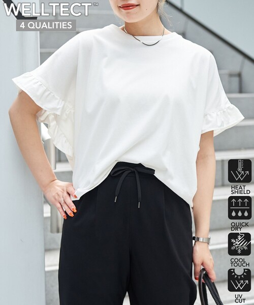tシャツ UVカットデザインスリーブプルオーバー レディース UVカットデザインスリーブプルオーバー[RAA5-21K506]｜URBAN