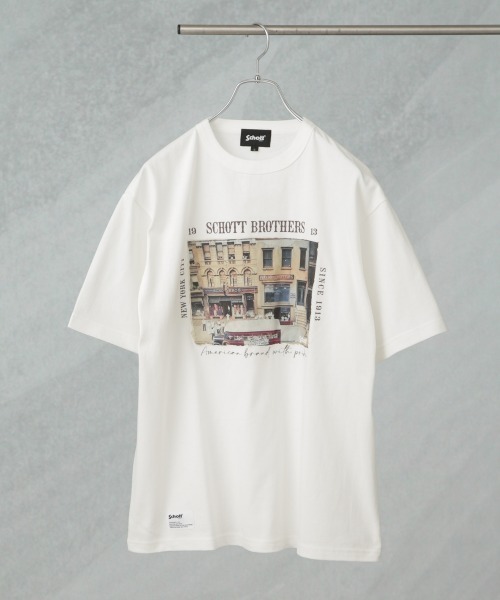 SCHOTT/別注 ’PHOTO’ S/S TEE Schott N.Y.C tシャツ SCHOTT/別注 ”PHOTO” S/S TEE メンズ