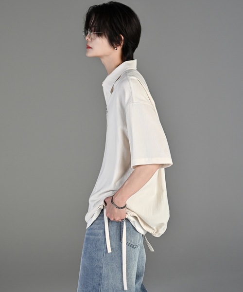 ADRER シャツ CODE CRINKLE HALF ZIP SHIRT メンズ レディース