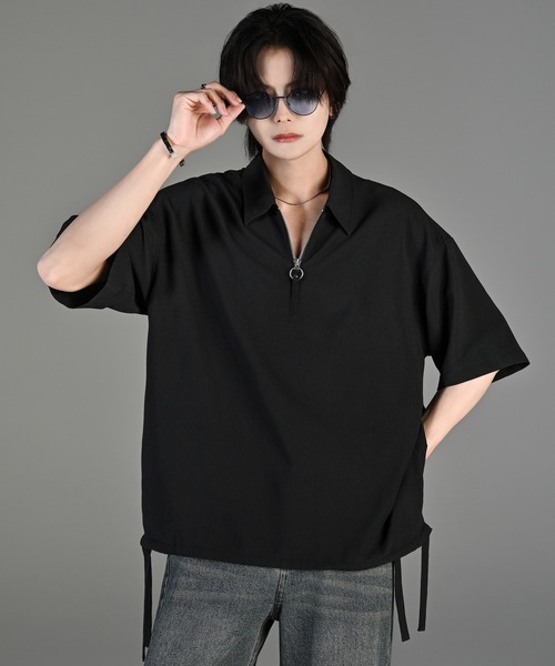 ADRER シャツ CODE CRINKLE HALF ZIP SHIRT メンズ レディース