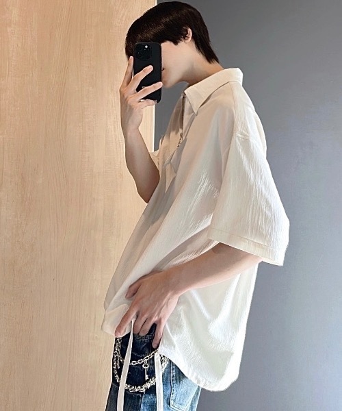 ADRER CODE CRINKLE HALF ZIP SHIRT ブラック CODE CRINKLE HALF ZIP SHIRT（シャツ/ブラウス）｜ADRER