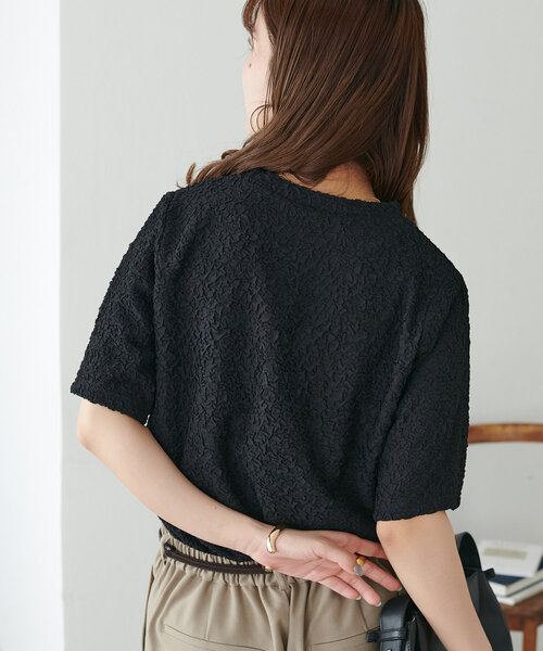 tシャツ レースジャガードプルオーバー レディース 楽天市場】【mily bilet】 トップス Tシャツ レディース シアー