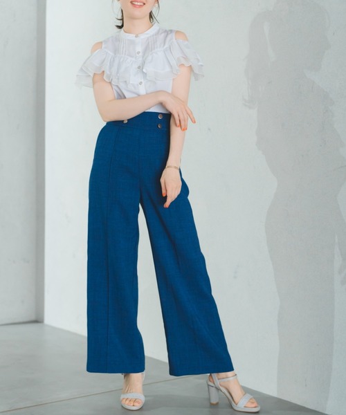 MISCH MASCH パンツ 2025春夏新作 マリン風ワイドパンツ