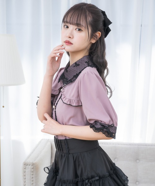 クチュールバイロジータ ブラウス シャツ ネックレスチャーム付き