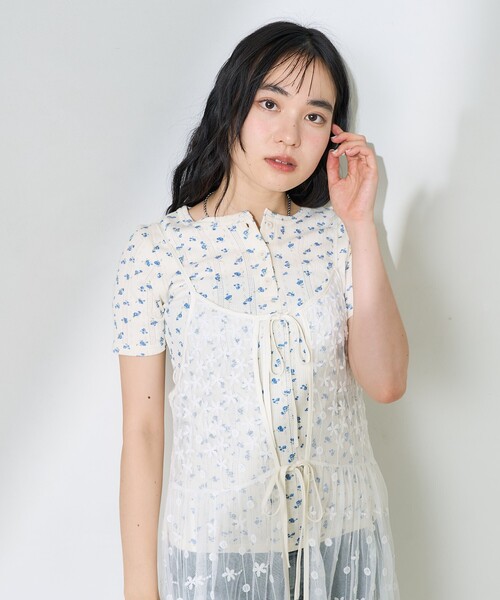 値下げ新品　オープンショルダーレースワンピース・キャミワンピースレイヤードフレア GIRL DRESS FOR NOW ドレス オープンショルダーレースワンピース
