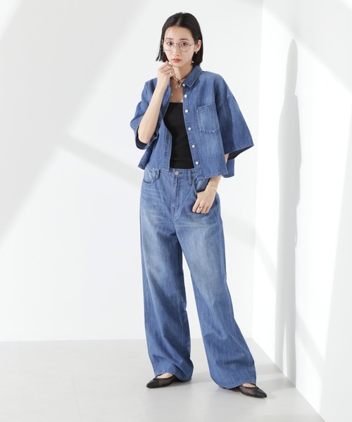新品未使用タグ付き　Healthy DENIM  デニムシャツ Healthy denim ブラウス シャツ DENIM/Breezy Rosehip 半袖