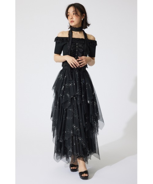 rienda ニット セーター レースコンビリブニットトップス 夏服