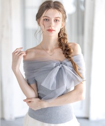 チュールリボン付きニット♡1042050240 SNSで話題】チュールリボン付ニット | OLIVE des OLIVE(オリーブ