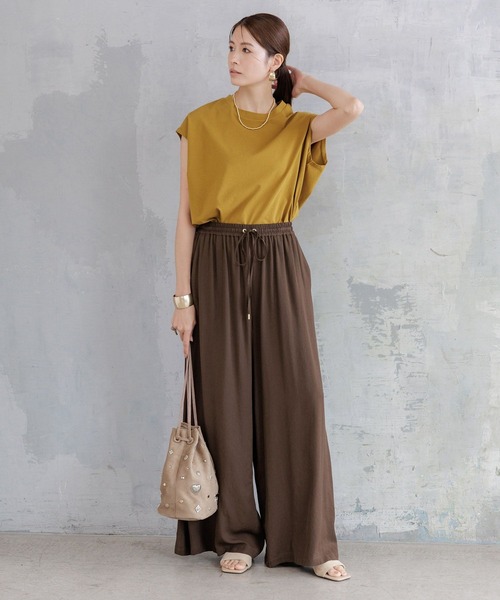 Elura（エルーラ） パンツ シャリサラワイドパンツ「低身長サイズあり