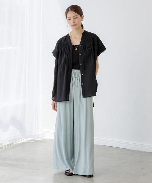 Elura（エルーラ） パンツ シャリサラワイドパンツ「低身長サイズあり