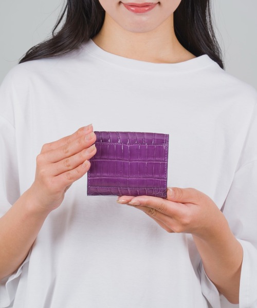 新品 CROIX ROYAL クロコダイル 長財布 パープル 紫 クロワロイヤル