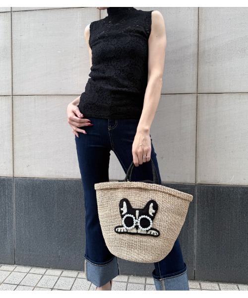 かごバッグ カゴバッグ 「a-jolie/アジョリー」パールサングラス