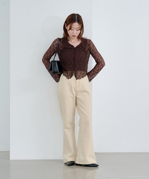 Kastane tシャツ 「新色追加/S.Mサイズ展開」衿付きレースプル