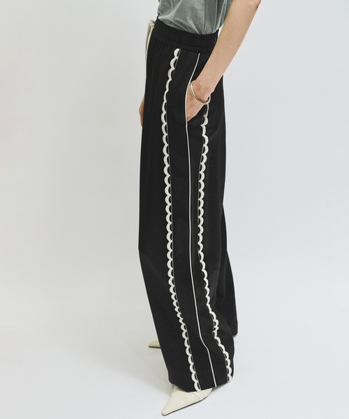 ADAM ET ROPE' パンツ サイドレーストラックパンツ レディース