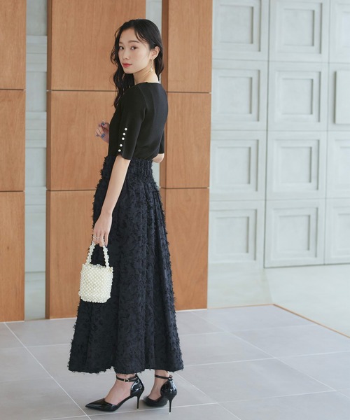 [RUIRUE BOUTIQUE] короткий рукав вязаный L черный женский 