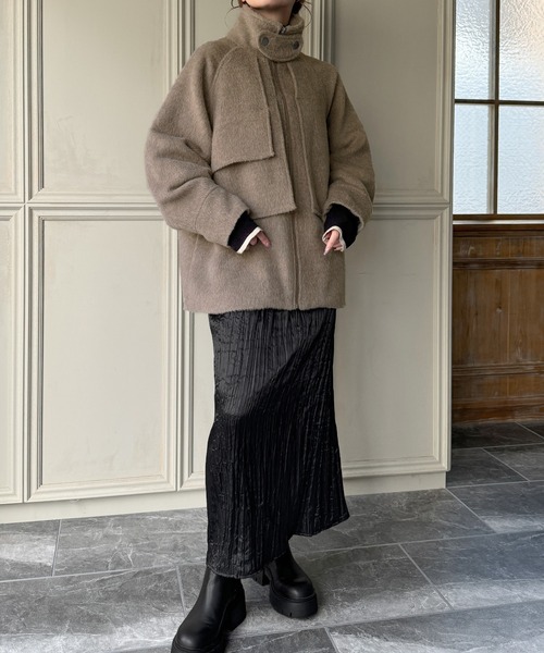 「JUNOAH」 コート X-LARGE ライトグレー レディース_画像4