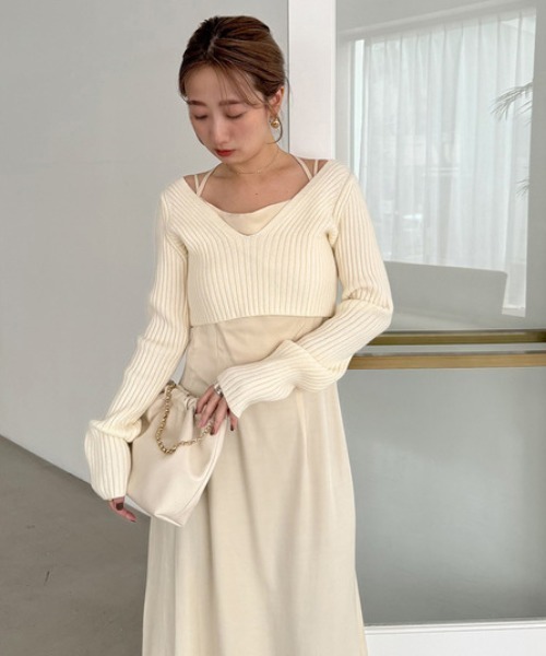 SNIDEL（スナイデル） コンビワンピース FREE アイボリー レディース