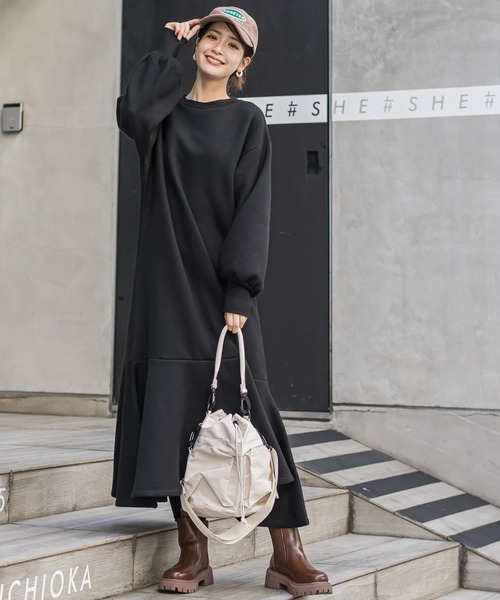 「VICKY」 長袖ワンピース M ブラック レディース_画像8