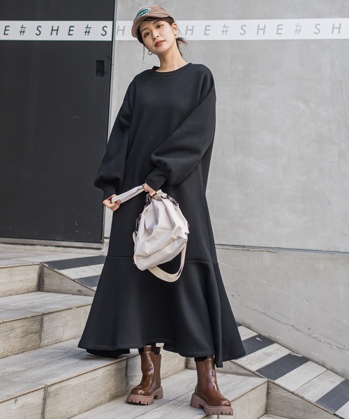 「VICKY」 長袖ワンピース M ブラック レディース_画像9