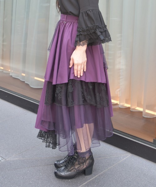 axes femme（アクシーズ ファム） スカート 異素材イレヘムロング