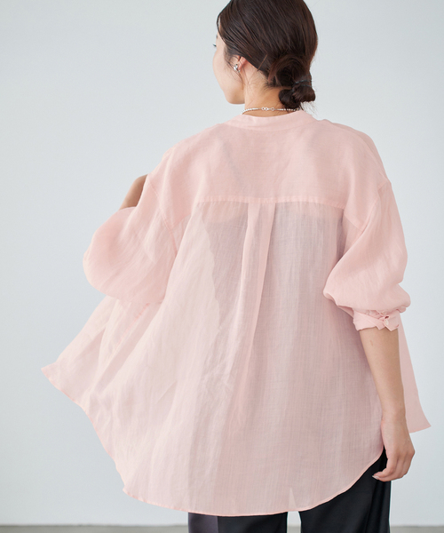 IENA イエナ シルクタッチ バンドカラー とろみ シャツ ブラウス セール】バンドカラーシャツ（シャツ/ブラウス）｜IENA（イエナ