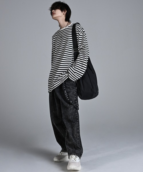 「ADRER」 長(zhǎng)袖Tシャツ SMALL ライトグレー メンズ