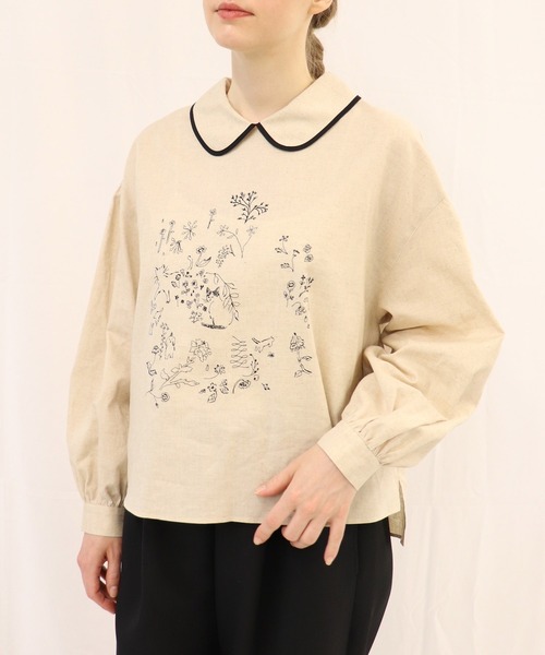 haupia（ハウピア） ブラウス シャツ いとしのシロ「丸襟ブラウス