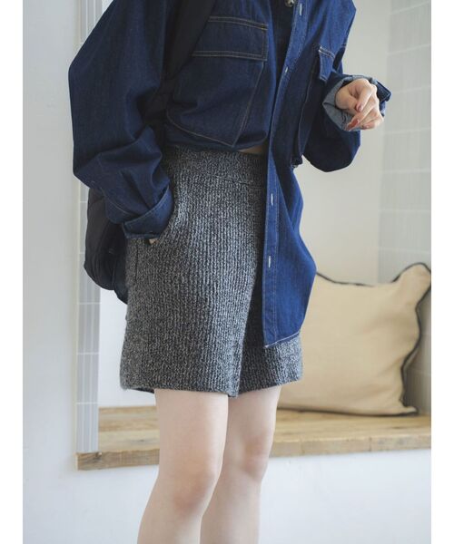 Ungrid パンツ カラーネップニットハーフパンツ レディース