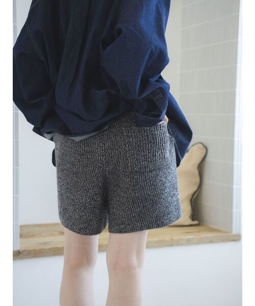 Ungrid ニットハーフパンツ チャコールグレー　新品 アングリッド Ungrid ニットハーフパンツ （チャコールグレー