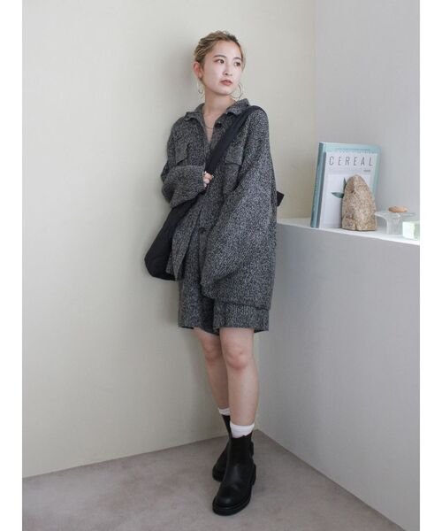 Ungrid ニットハーフパンツ チャコールグレー Ungrid（アングリッド）の「ニットハーフパンツ（その他パンツ