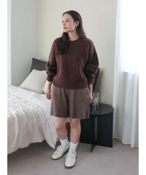 Ungrid パンツ カラーネップニットハーフパンツ レディース