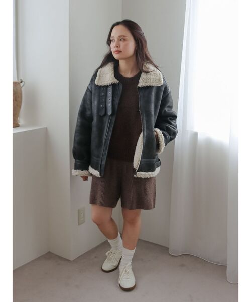 ungrid ニットハーフパンツ　チャコールグレー アングリッド Ungrid ニットハーフパンツ （チャコールグレー