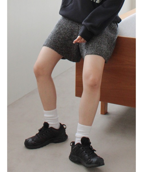 Ungrid ニットハーフパンツ フリーサイズ Ungrid パンツ カラーネップニットハーフパンツ レディース