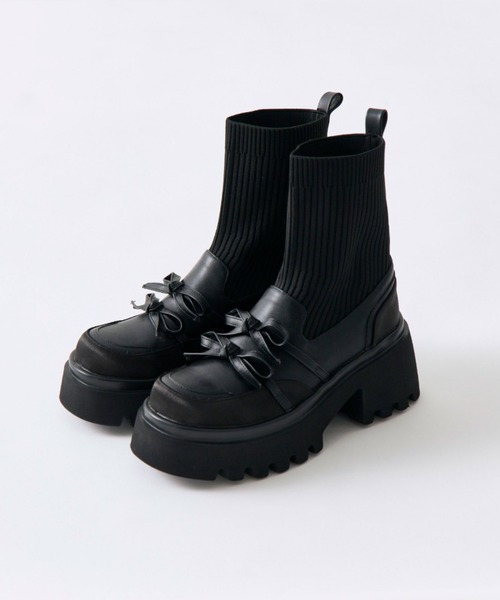 OLIVE des OLIVE ブラックロングブーツ OLIVE des OLIVE/【OLIVE des OLIVE】カバーロングブーツ｜NICE