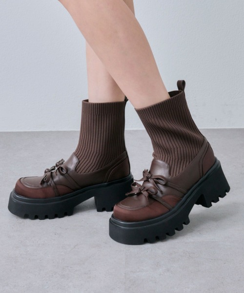 OLIVE des OLIVE ブラックロングブーツ OLIVE des OLIVE/【OLIVE des OLIVE】カバーロングブーツ｜NICE