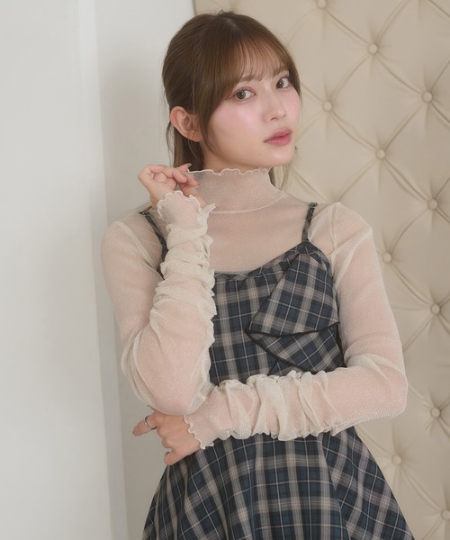 Ambre Neige（アンブルネージュ） tシャツ assort sheer high neck