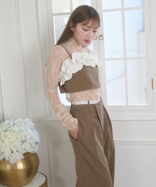 Ambre Neige（アンブルネージュ） tシャツ assort sheer high neck