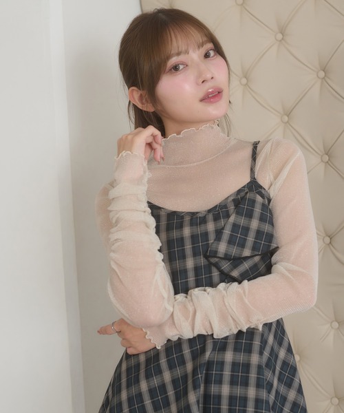 Ambre Neige（アンブルネージュ） tシャツ assort sheer high neck