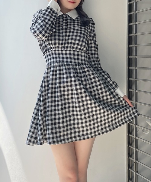 abc une face（アーベーセーアンフェイス） ワンピース ポロ衿タック